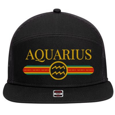 Aquarius Zodiac Sign Astrology Horoscope Fashion 7 Panel Mesh Trucker Snapback Hat