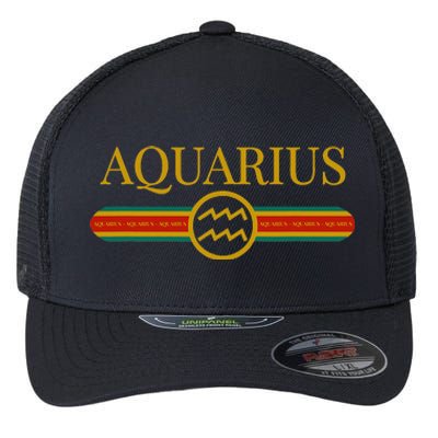 Aquarius Zodiac Sign Astrology Horoscope Fashion Flexfit Unipanel Trucker Cap