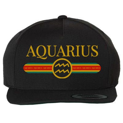 Aquarius Zodiac Sign Astrology Horoscope Fashion Wool Snapback Cap