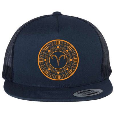 Aries Zodiac Sign Birthday Astrology Aries Flat Bill Trucker Hat