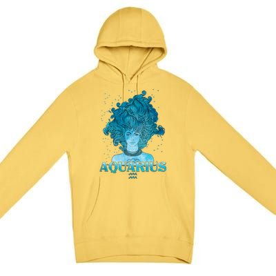 Aquarius Zodiac Woman Premium Pullover Hoodie