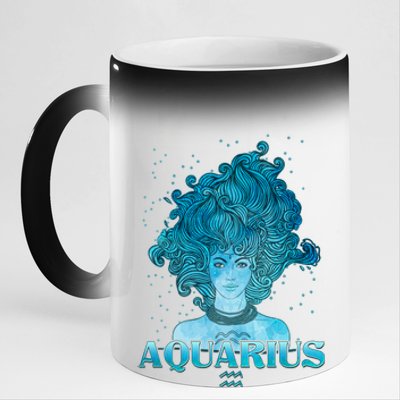 Aquarius Zodiac Woman 11oz Black Color Changing Mug