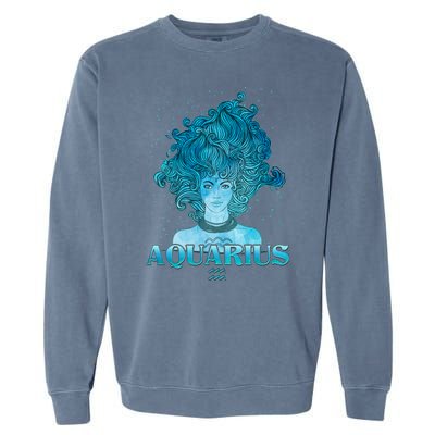 Aquarius Zodiac Woman Garment-Dyed Sweatshirt