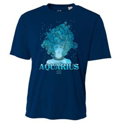 Aquarius Zodiac Woman Cooling Performance Crew T-Shirt