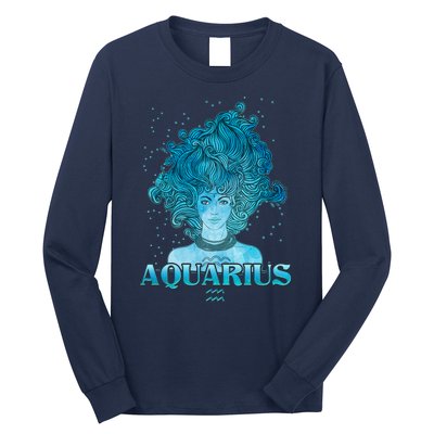 Aquarius Zodiac Woman Long Sleeve Shirt