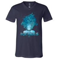 Aquarius Zodiac Woman V-Neck T-Shirt