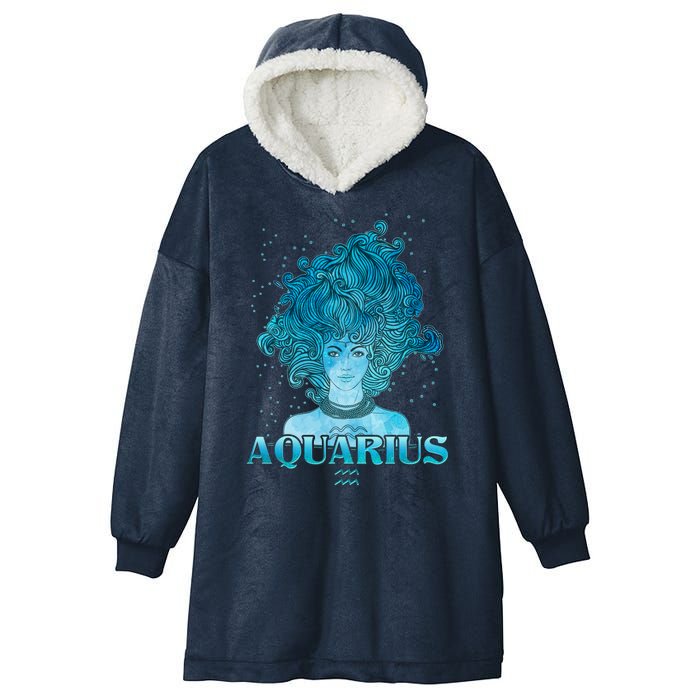 Aquarius Zodiac Woman Hooded Wearable Blanket