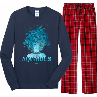 Aquarius Zodiac Woman Long Sleeve Pajama Set