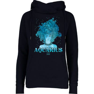 Aquarius Zodiac Woman Womens Funnel Neck Pullover Hood