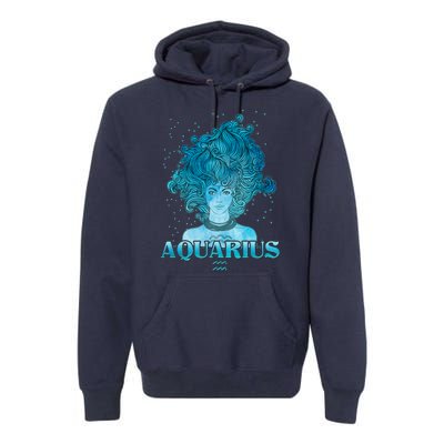 Aquarius Zodiac Woman Premium Hoodie