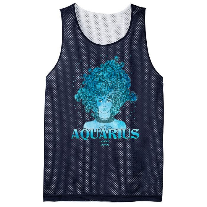 Aquarius Zodiac Woman Mesh Reversible Basketball Jersey Tank