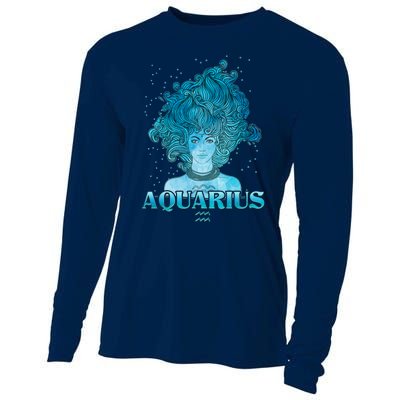 Aquarius Zodiac Woman Cooling Performance Long Sleeve Crew