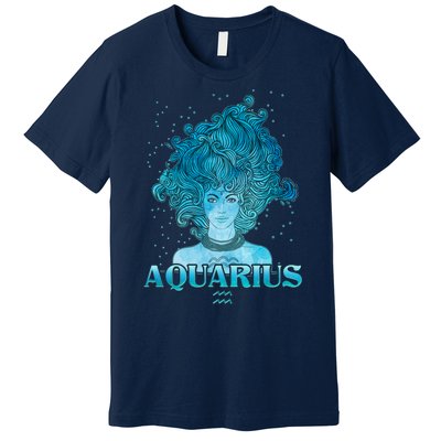 Aquarius Zodiac Woman Premium T-Shirt