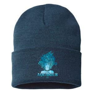 Aquarius Zodiac Woman Sustainable Knit Beanie