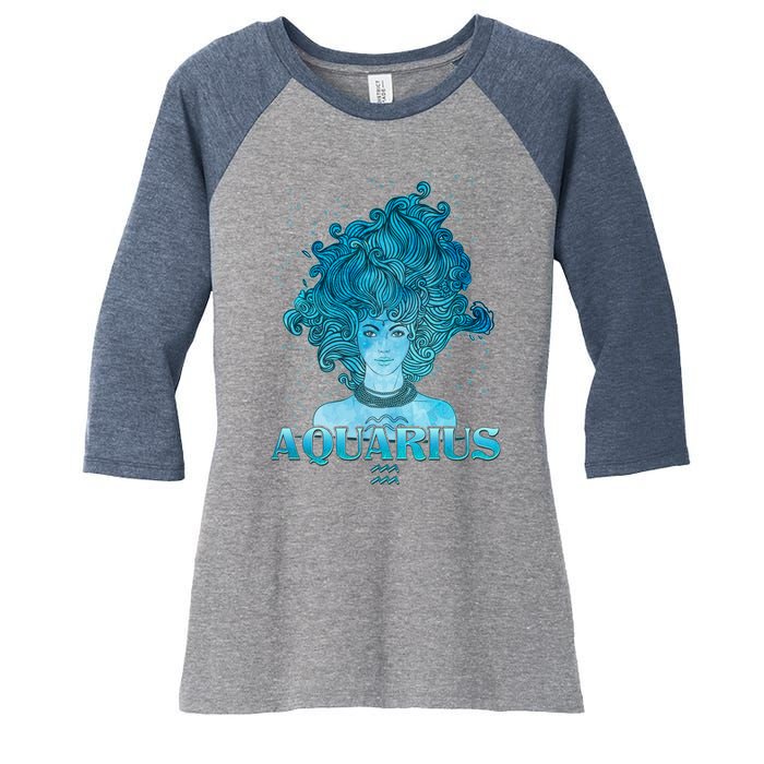 Aquarius Zodiac Woman Women's Tri-Blend 3/4-Sleeve Raglan Shirt