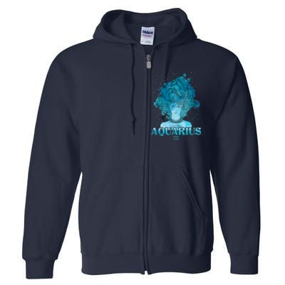 Aquarius Zodiac Woman Full Zip Hoodie