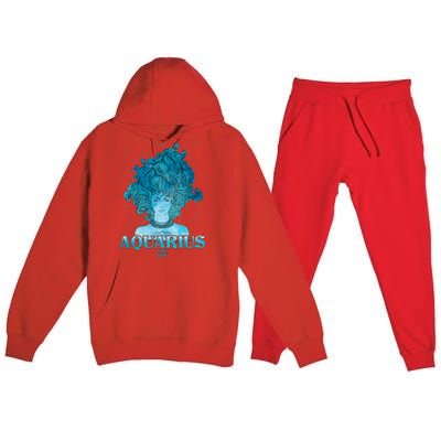 Aquarius Zodiac Woman Premium Hooded Sweatsuit Set