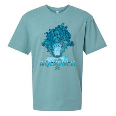 Aquarius Zodiac Woman Sueded Cloud Jersey T-Shirt