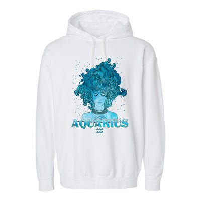 Aquarius Zodiac Woman Garment-Dyed Fleece Hoodie