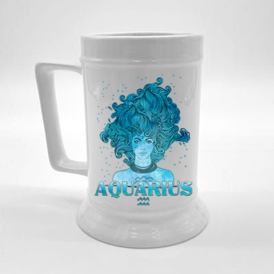 Aquarius Zodiac Woman Beer Stein