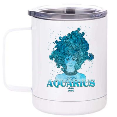 Aquarius Zodiac Woman 12 oz Stainless Steel Tumbler Cup