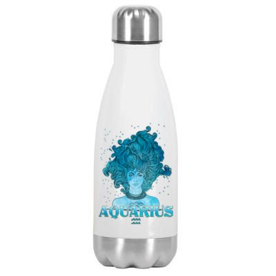 Aquarius Zodiac Woman Stainless Steel Insulated Water Bottle