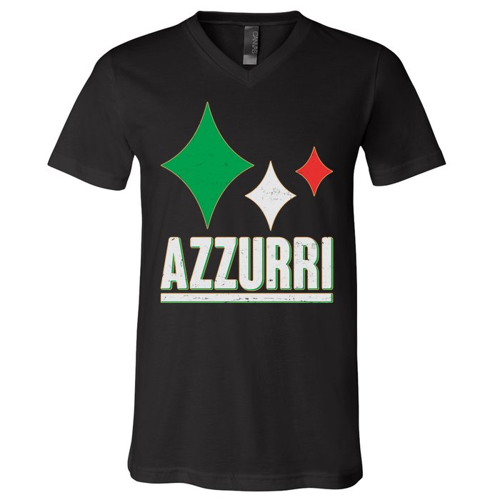 Azzurri Italy Italia Soccer Football 2021 V-Neck T-Shirt