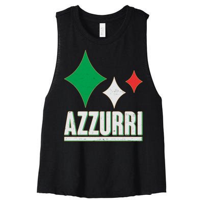 Azzurri Italy Italia Soccer Football 2021 Women's Racerback Cropped Tank