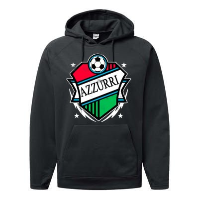 Azzurri Italy Soccer Fan Performance Fleece Hoodie