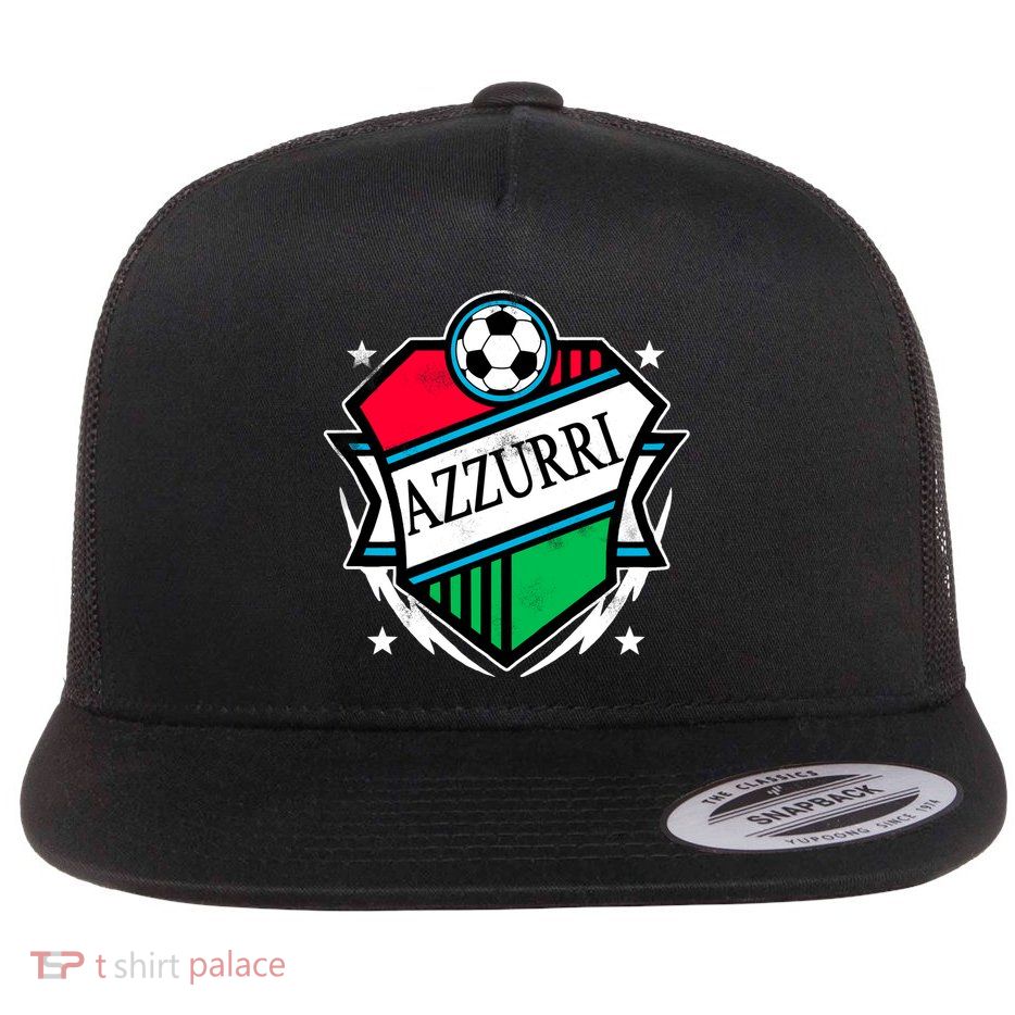 Azzurri Italy Soccer Fan Flat Bill Trucker Hat