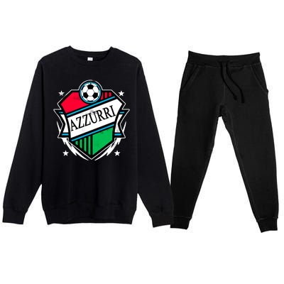 Azzurri Italy Soccer Fan Premium Crewneck Sweatsuit Set