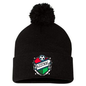 Azzurri Italy Soccer Fan Pom Pom 12in Knit Beanie