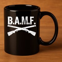 B.A.M.F. Guns Badass 11oz C Handle Ceramic Mug