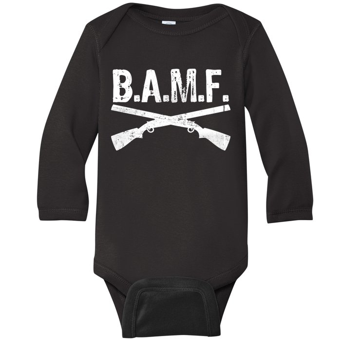 B.A.M.F. Guns Badass Baby Long Sleeve Bodysuit