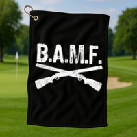 B.A.M.F. Guns Badass Golf Towel