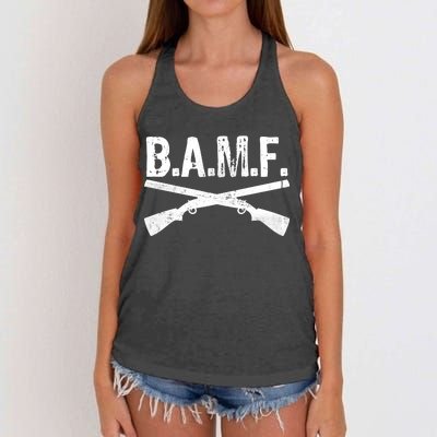 B.A.M.F. Guns Badass Women's Knotted Racerback Tank