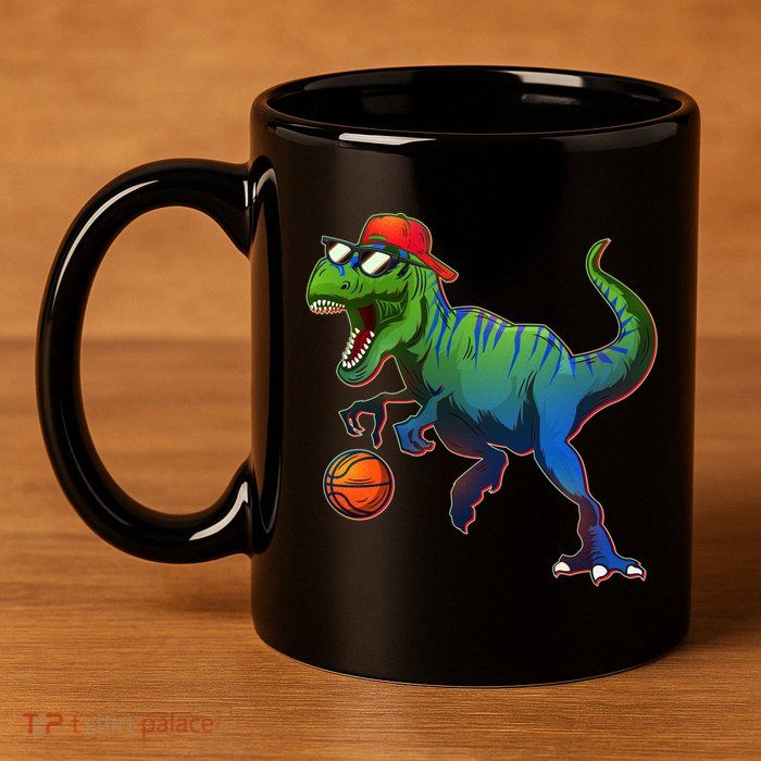 B-Ball T-Rex 11oz C Handle Ceramic Mug