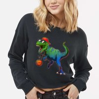 B-Ball T-Rex Cropped Pullover Crew
