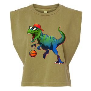 B-Ball T-Rex Garment-Dyed Women's Muscle Tee