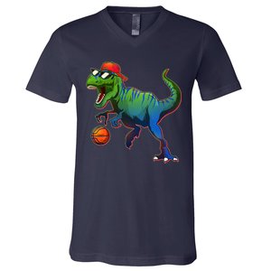 B-Ball T-Rex V-Neck T-Shirt