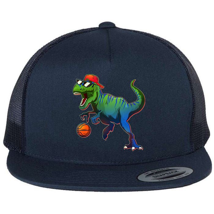 B-Ball T-Rex Flat Bill Trucker Hat