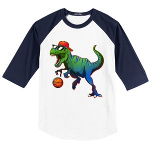 B-Ball T-Rex Baseball Sleeve Shirt