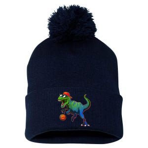 B-Ball T-Rex Pom Pom 12in Knit Beanie