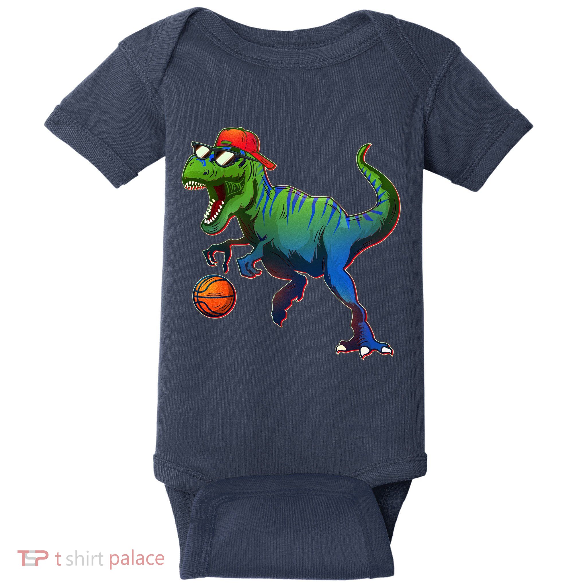 B-Ball T-Rex Baby Bodysuit