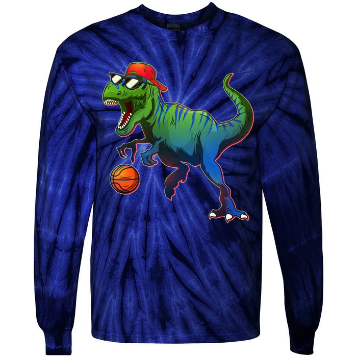 B-Ball T-Rex Tie-Dye Long Sleeve Shirt