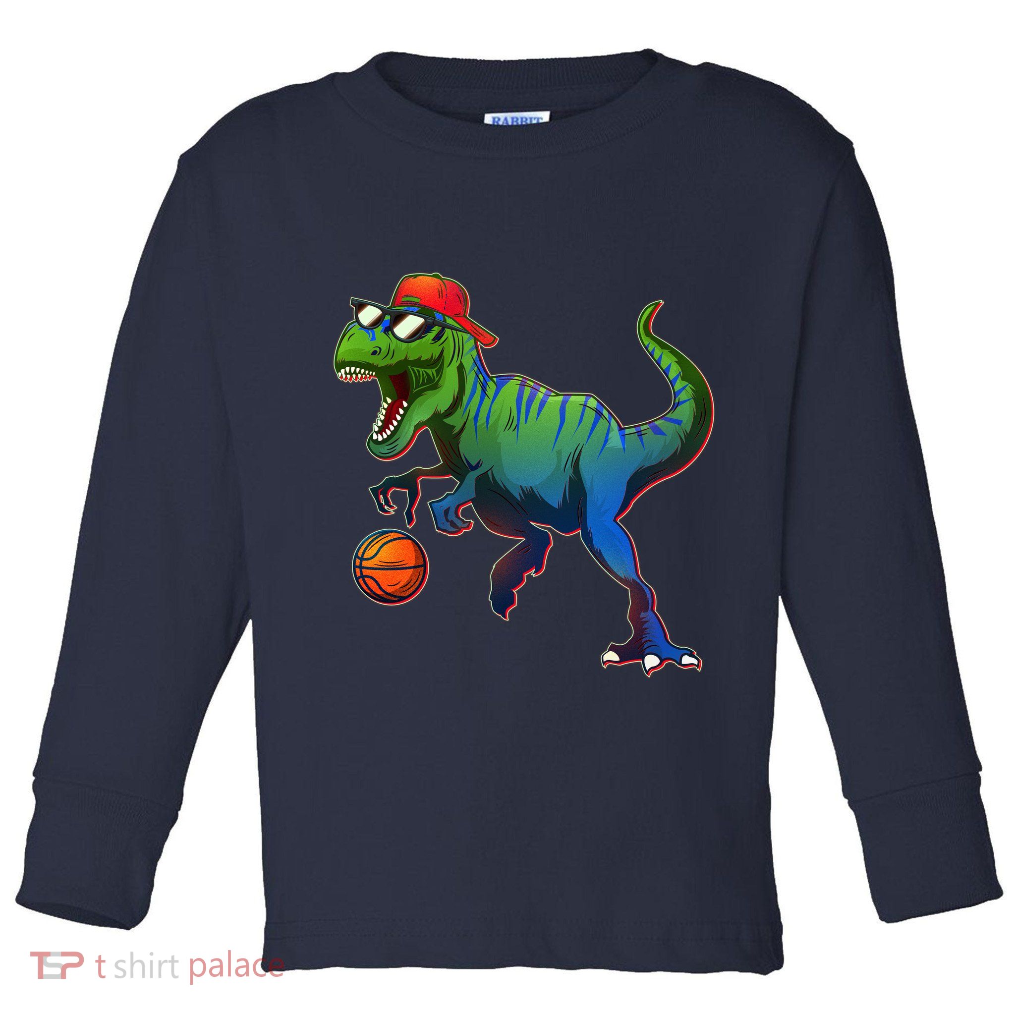 B-Ball T-Rex Toddler Long Sleeve Shirt