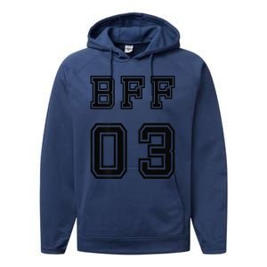 Bff 03 Bff For 2 Best Friend Matching Bff For 4 Bff For 3 Performance Fleece Hoodie