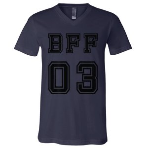 Bff 03 Bff For 2 Best Friend Matching Bff For 4 Bff For 3 V-Neck T-Shirt