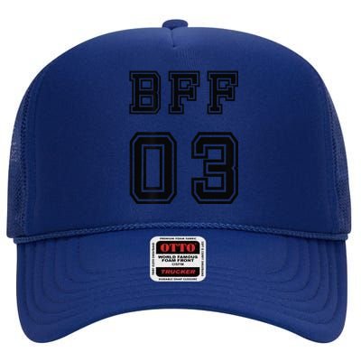 Bff 03 Bff For 2 Best Friend Matching Bff For 4 Bff For 3 High Crown Mesh Back Trucker Hat