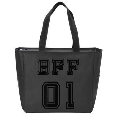 Bff 01 Bff For 2 Best Friend Matching Bff For 4 Bff For 3 Zip Tote Bag